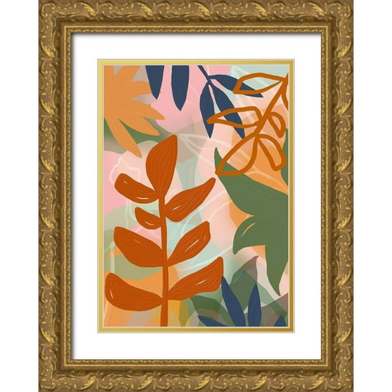 Haase, Andrea 11x14 Gold Ornate Wood Framed with Double Matting Museum Art Print Titled - Summer Jungle II