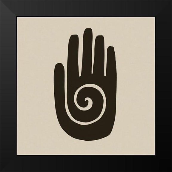 Haase, Andrea 12x12 Black Modern Framed Museum Art Print Titled - Healing Hand Block Print