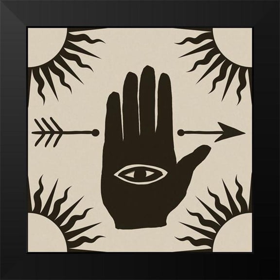 Haase, Andrea 12x12 Black Modern Framed Museum Art Print Titled - Magic Eye Hand Block Print