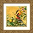 thumbnail image 1 of Haase, Andrea 12x12 Gold Ornate Wood Framed with Double Matting Museum Art Print Titled - Exotic Birds Jungle, 1 of 4