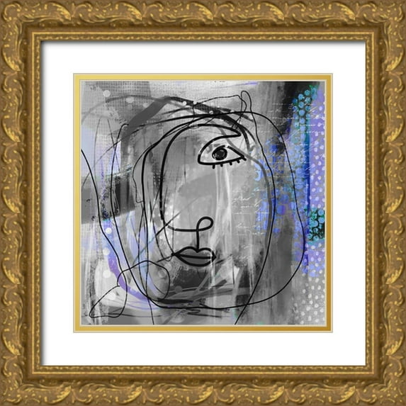 Haase, Andrea 12x12 Gold Ornate Wood Framed with Double Matting Museum Art Print Titled - Fancy Girl I