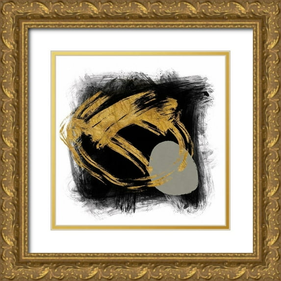Haase, Andrea 12x12 Gold Ornate Wood Framed with Double Matting Museum Art Print Titled - Gold Meets Neutrals IX