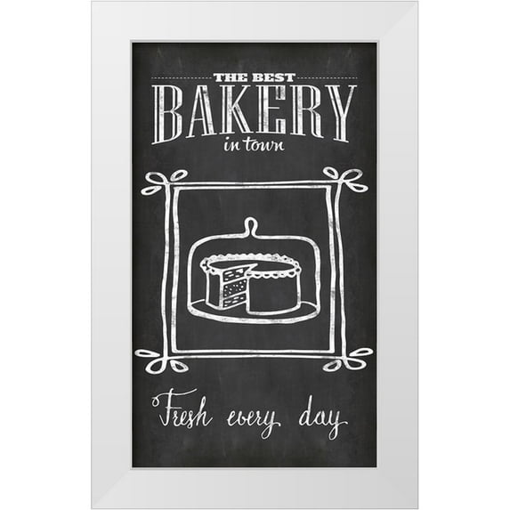 Haase, Andrea 12x18 White Modern Wood Framed Museum Art Print Titled - Chalkboard Bakery