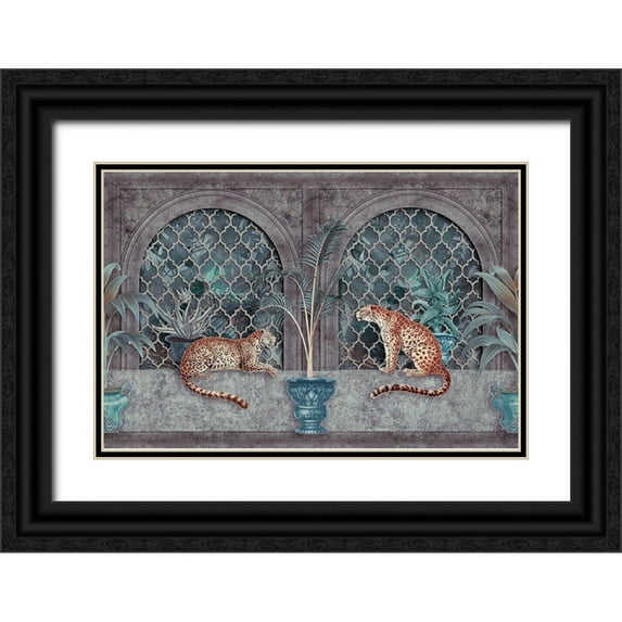 Haase, Andrea 14x11 Black Ornate Wood Framed with Double Matting Museum Art Print Titled - Cheetah Jungle Palace