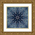 thumbnail image 1 of Haase, Andrea 15x15 Gold Ornate Wood Framed with Double Matting Museum Art Print Titled - Navy Gold Tile II, 1 of 4