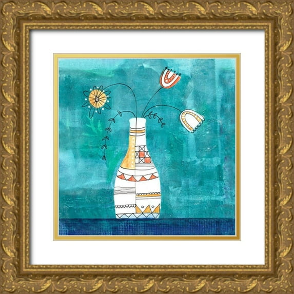 Haase, Andrea 15x15 Gold Ornate Wood Framed with Double Matting Museum Art Print Titled - The Joy of Flowers
