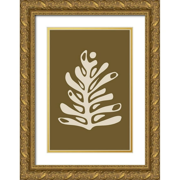 Haase, Andrea 17x24 Gold Ornate Wood Framed with Double Matting Museum Art Print Titled - Seventies Leaf III