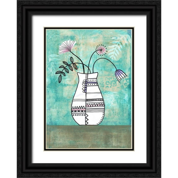 Haase, Andrea 18x24 Black Ornate Wood Framed with Double Matting Museum Art Print Titled - Floral Beauties II