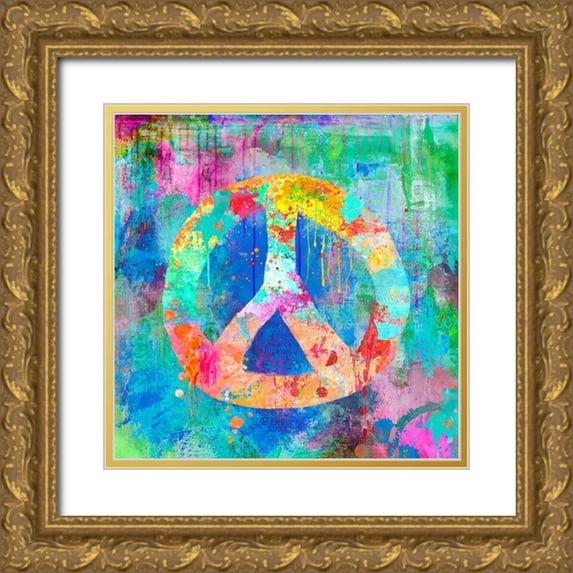 Haase, Andrea 20x20 Gold Ornate Wood Framed with Double Matting Museum Art Print Titled - Peace Street Art