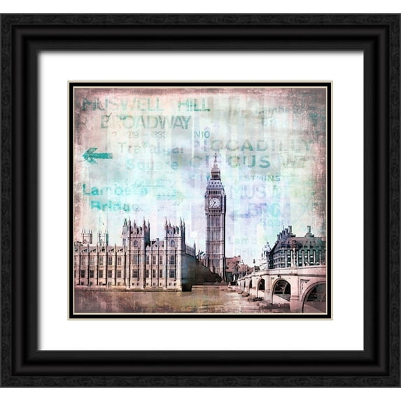 Haase, Andrea 22x20 Black Ornate Wood Framed with Double Matting Museum Art Print Titled - London View