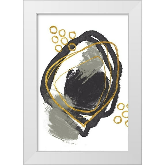 Haase, Andrea 23x32 White Modern Wood Framed Museum Art Print Titled - Gold Meets Neutrals I