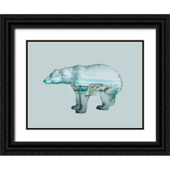 Haase, Andrea 24x19 Black Ornate Wood Framed with Double Matting Museum Art Print Titled - Polar Bear