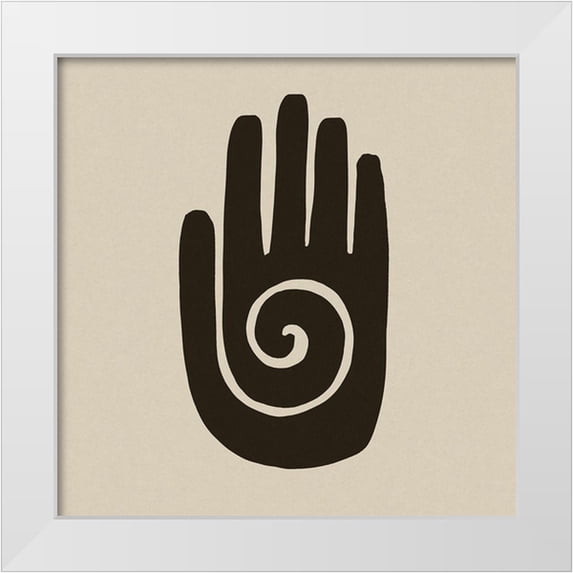 Haase, Andrea 26x26 White Modern Wood Framed Museum Art Print Titled - Healing Hand Block Print