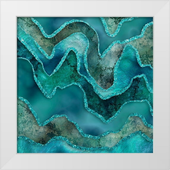 Haase, Andrea 26x26 White Modern Wood Framed Museum Art Print Titled - Ocean Gemstones
