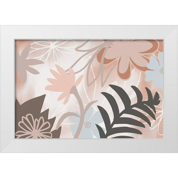 Haase, Andrea 32x23 White Modern Wood Framed Museum Art Print Titled - Flower Show II