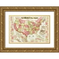 thumbnail image 1 of Haasis 24x18 Gold Ornate Wood Framed with Double Matting Museum Art Print Titled - American Union Railroads - Haasis 1866, 1 of 4