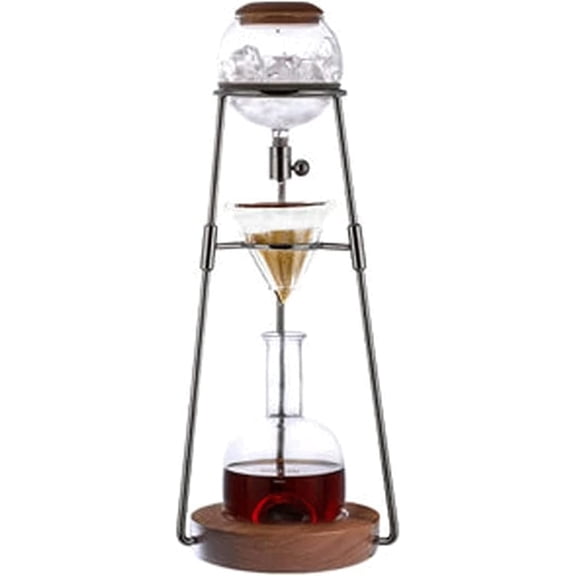 Habiba Iced Drip Coffee Maker Creative Siphon Coffee Maker, Luxury Cold Brew Coffee Maker with Stainless Steel Stand, Multifunctional Home Decor Reusable