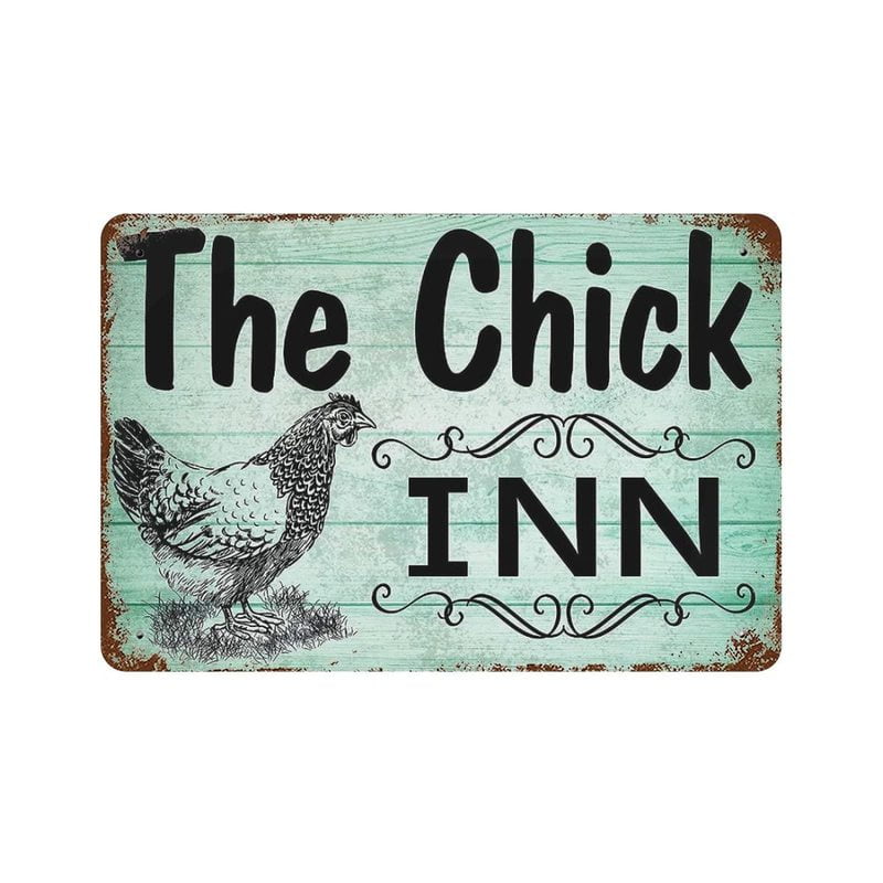 Habilboi Retro Metal Tin Sign The Chick Inn Chicken Coop Rustic Hen ...