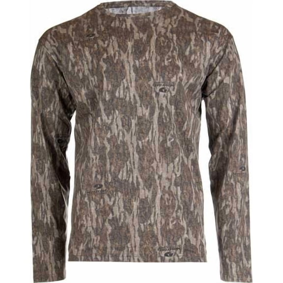Habit Bear Cave Camo Tee Long Sleeve Mossy Oak New Bottomland Medium