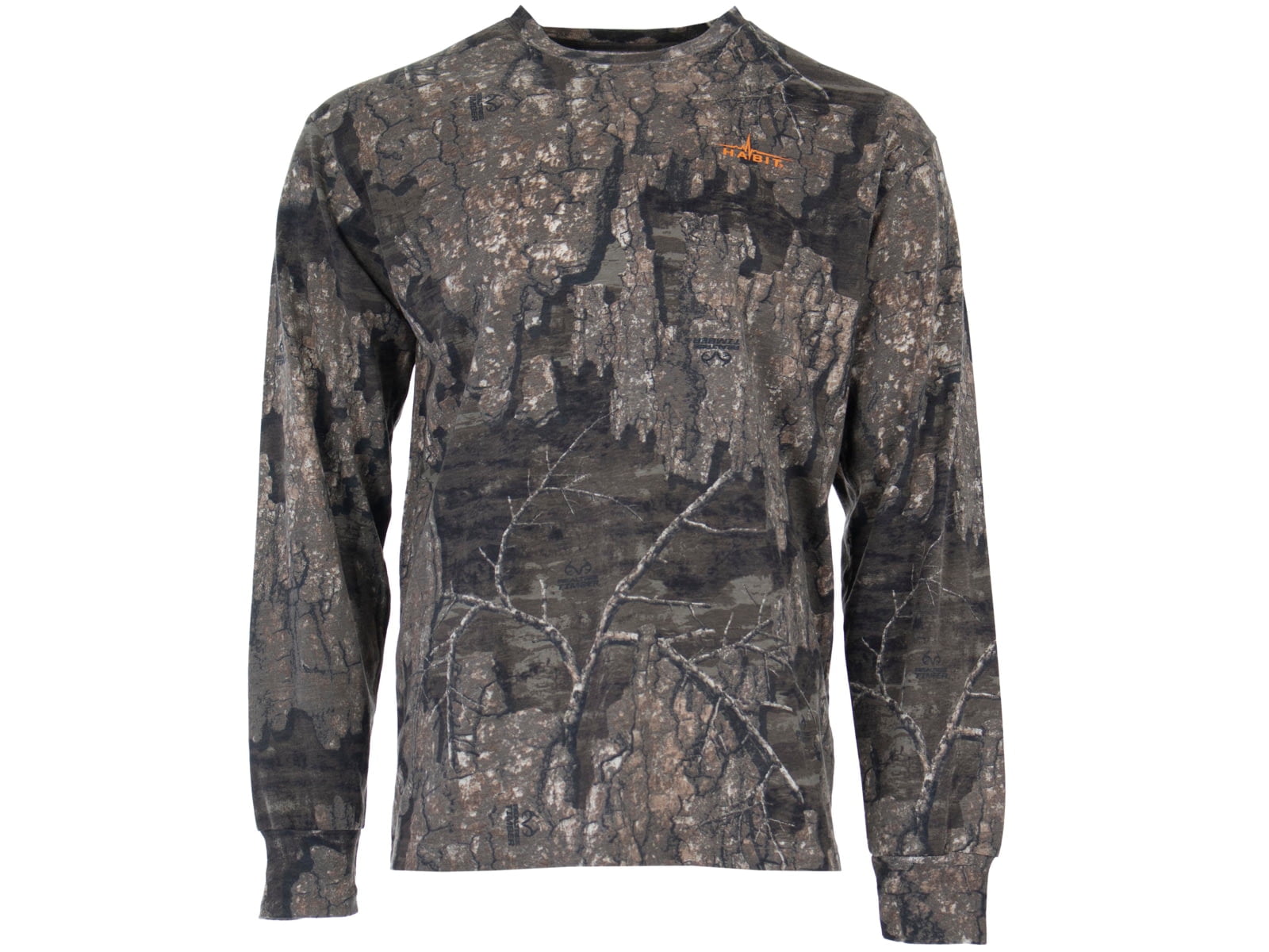 Habit Bear Cave Camo Long Sleeve Tee w/ Habit Logo Mens, Realtree