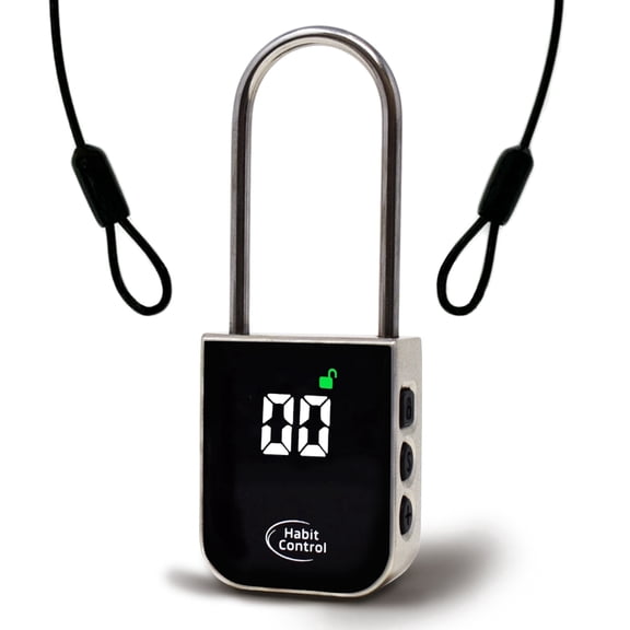 Habit Control Metal Timer Lock - Smart Padlock for Kitchen Cabinets, Timed Out Keyless Pad Lock, Electronic Time Locking Lock for Cell Phone, Snack, Liquor, Game Consoles & Other Unwanted Temptations
