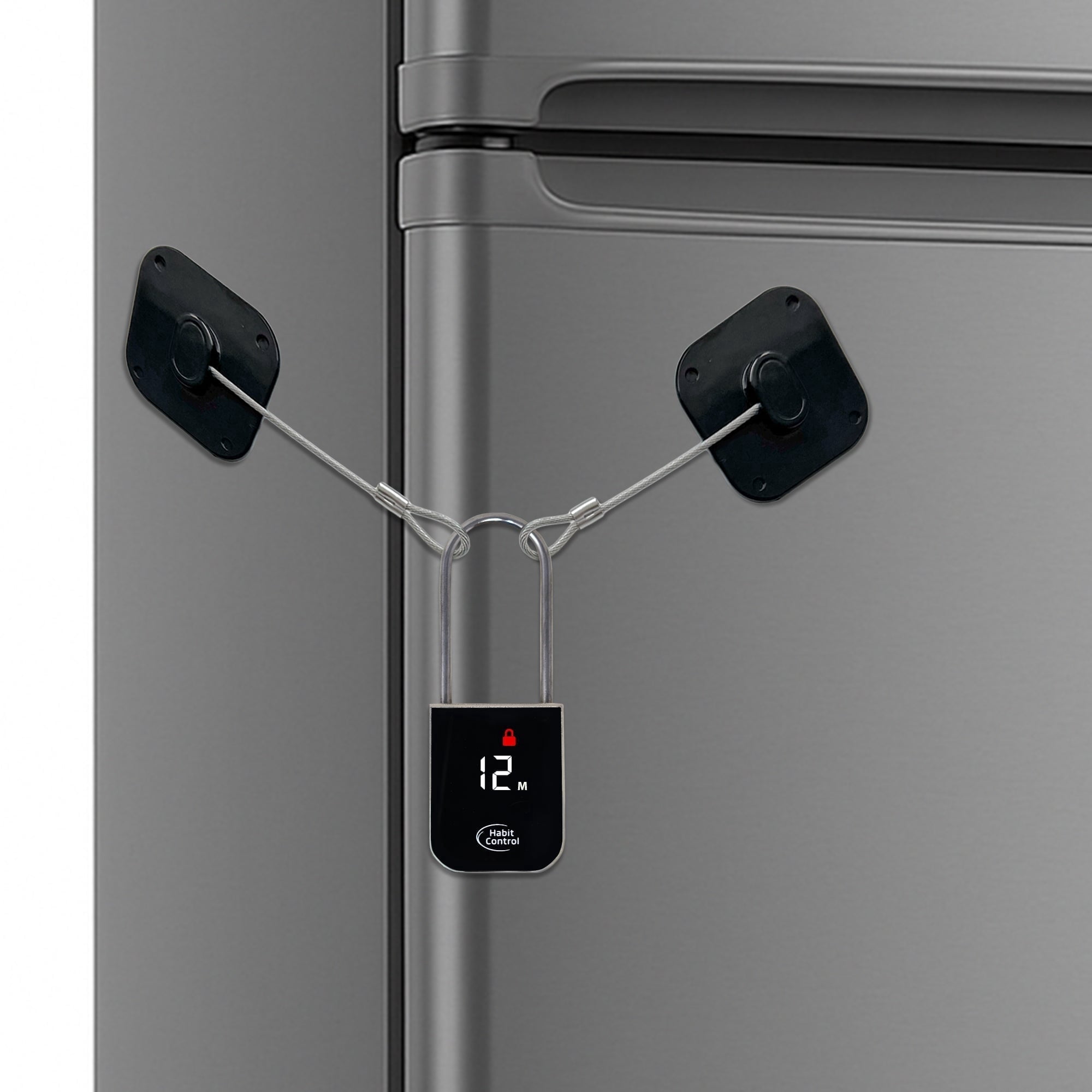 Habit Control Metal Timer Padlock - Timed Lock for Refrigerators, Kitchen Cabinets & Drawers - 100 Days Timer Pad Lock, Electronic Time Locker for Cell Phones, Snack, Food, Liquor, Video Games