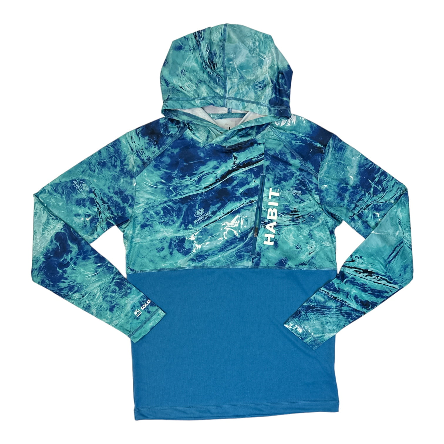 Boca Grande, fl Action Tarpon Long Sleeve UPF 50+ Dry-Fit Hoodie in Seafoam | Size Large