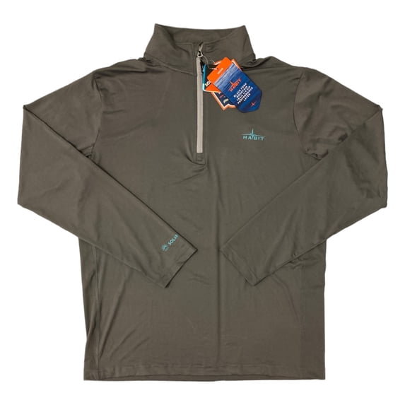 Habit Men's Long Sleeve Black Fork Mountain 1/4 Zip Performance Layer (Granite Grey, XXL)