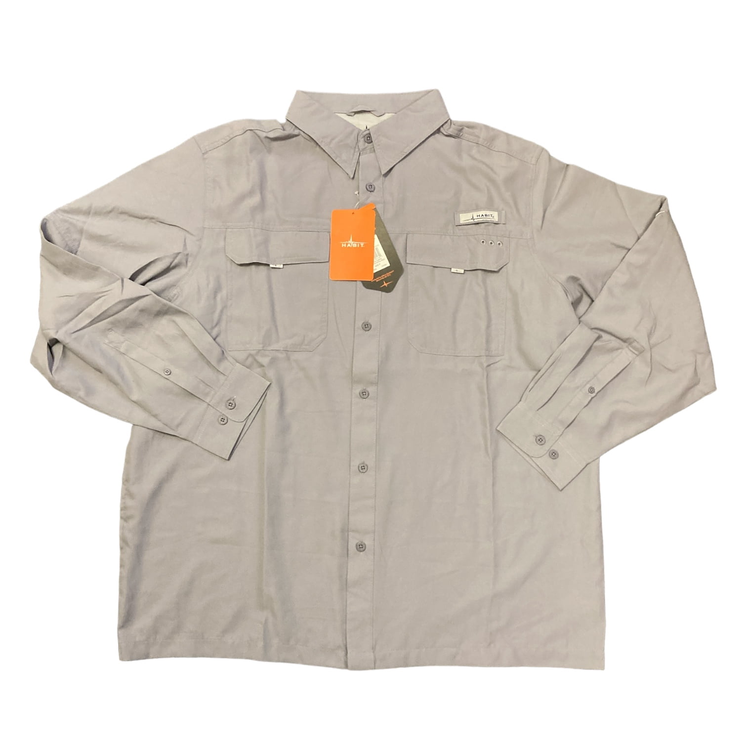 Habit Men's Long Sleeve Blue Springs 40+ UPF Quick Dry River Shirt ( Quicksilver, XL) - Walmart.com Habit Men's Long Sleeve Blue Springs 40+ UPF Quick Dry River Shirt ( Quicksilver, XL) - Walmart.com