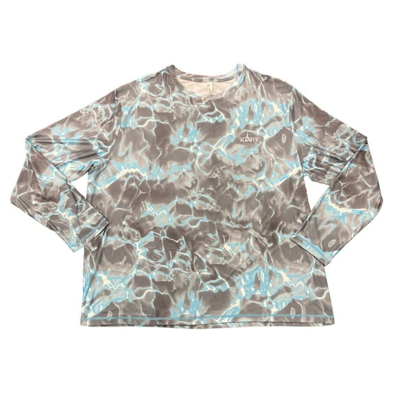 Habit Men's Mariana Inlet Long Sleeve Performance Shirt (Habit Waves Alaskan/Blue Fishing Pole, 2XL)