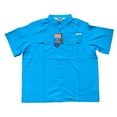 thumbnail image 1 of Habit Men's Short Sleeve Blue Springs 40+ UPF Quick Dry River Shirt, TS10479 (Malibu Blue, L), 1 of 2