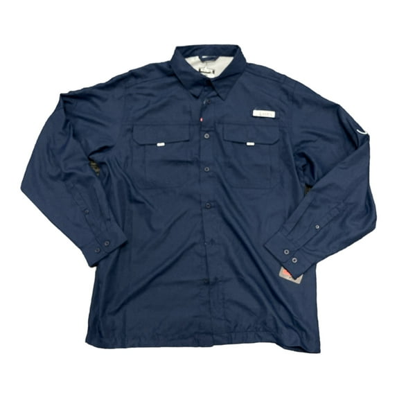 Habit Men's UPF 40+ Crayfish Creek Long Sleeve 40+ River Long Sleeve Shirt (Peacoat, XXL)