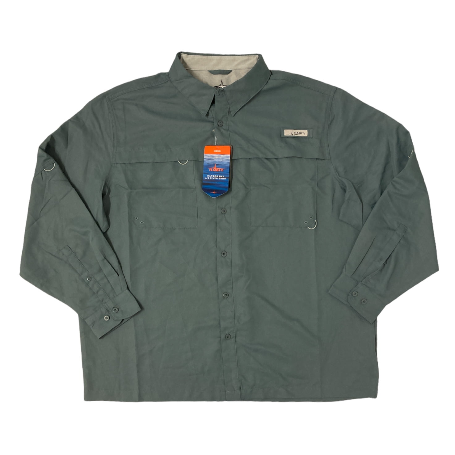 33,000ft Men's Long Sleeve Sun Protection Shirt UPF 52+ UV Quick Dry  Cooling Fishing Shirts for Travel Camping Hiking Khaki Large