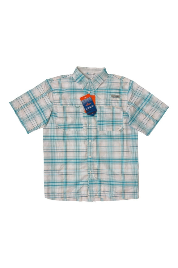 Habit Men's UPF 40+ Harbor Bay Short Sleeve River Shirt (Blue Curacao, L)