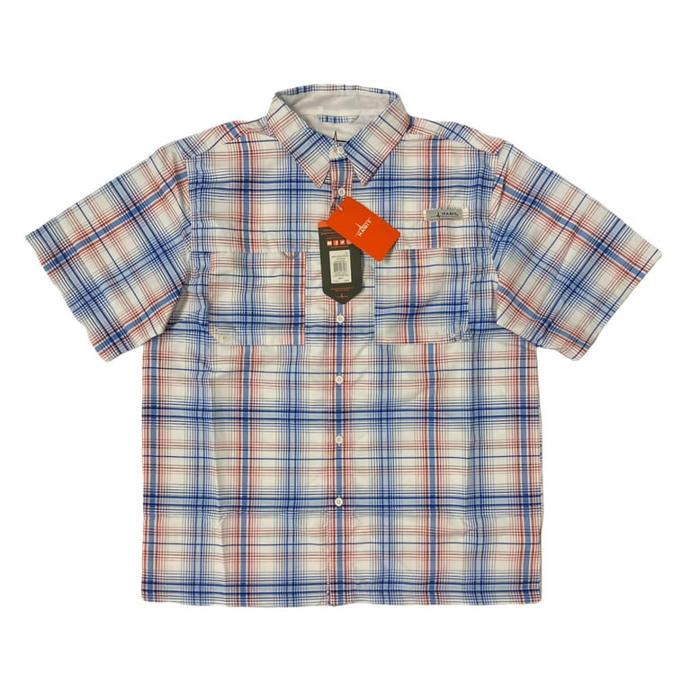 Habit Men's UPF 40+ Harbor Bay Short Sleeve River Shirt (Blue Quartz, L)