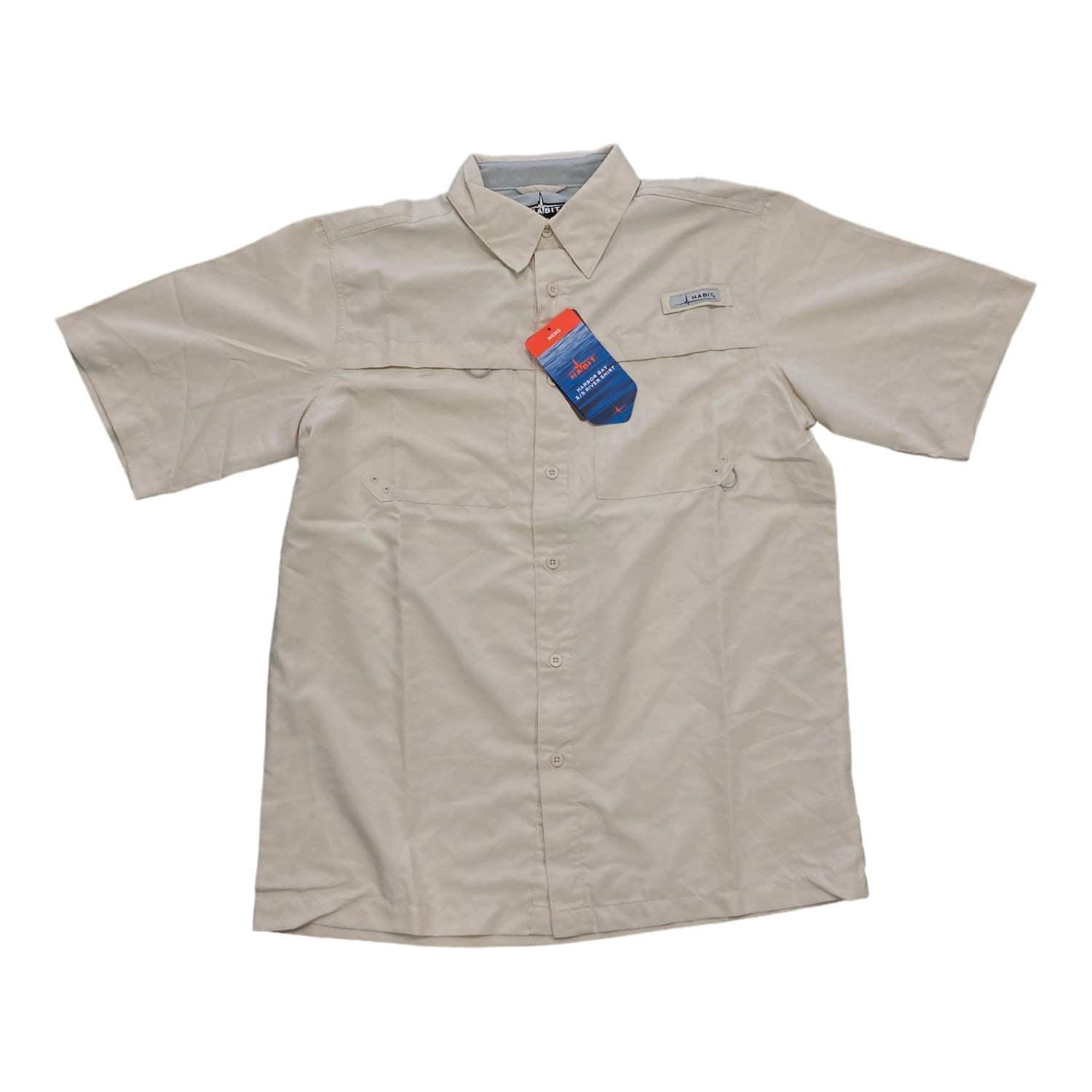 Habit Men's UPF 40+ Harbor Bay Short Sleeve River Shirt (Blue
