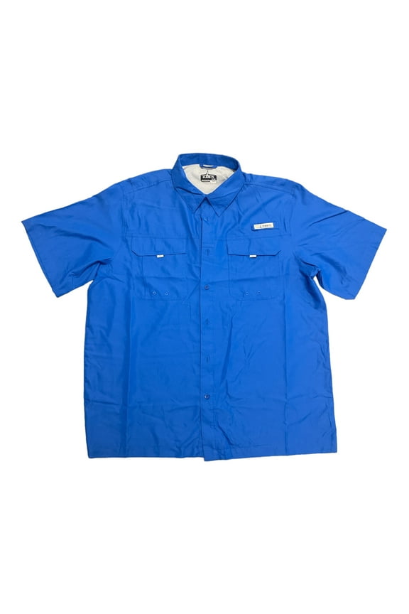 Habit Men's UPF40+ Crayfish Creek Short Sleeve River Shirt (Lapis Blue, S)