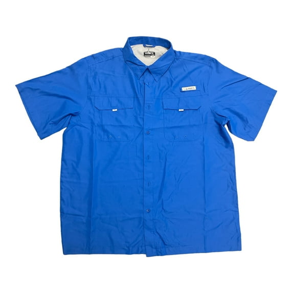 Habit Men's UPF40+ Crayfish Creek Short Sleeve River Shirt (Lapis Blue, S)