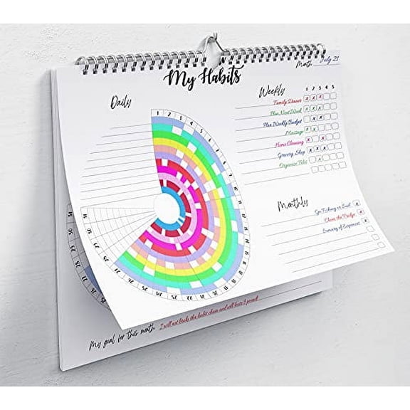 Habit Planner Resolution Tracker Motivation Journal Log Calendar