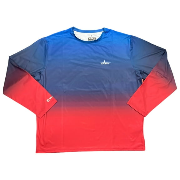 Habit Seagrass Cove Long Sleeve Quick Dry UPF 40 Performance Tee (Red American, S)