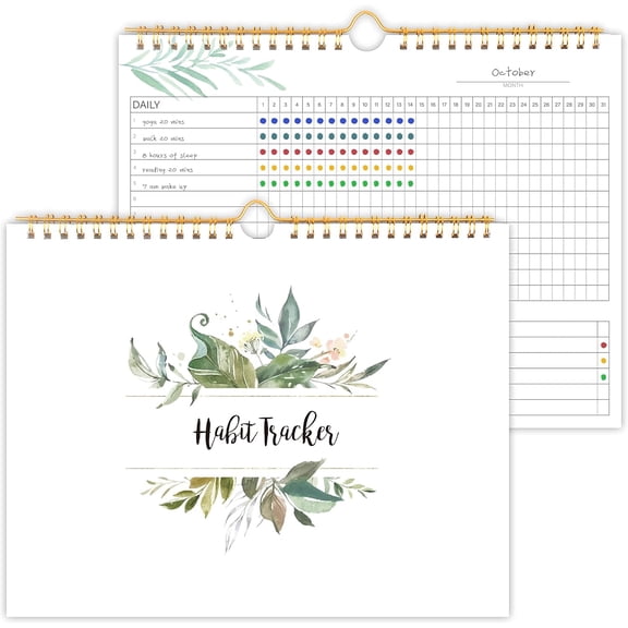 Habit Tracker Calendar- 12 Months Undated Daily, Weekly & Monthly Habit Tracker Journal, Writable Habits Track Calendar for Goal Setting, Boost Productivity, Workout Motivation & Self Care Tool