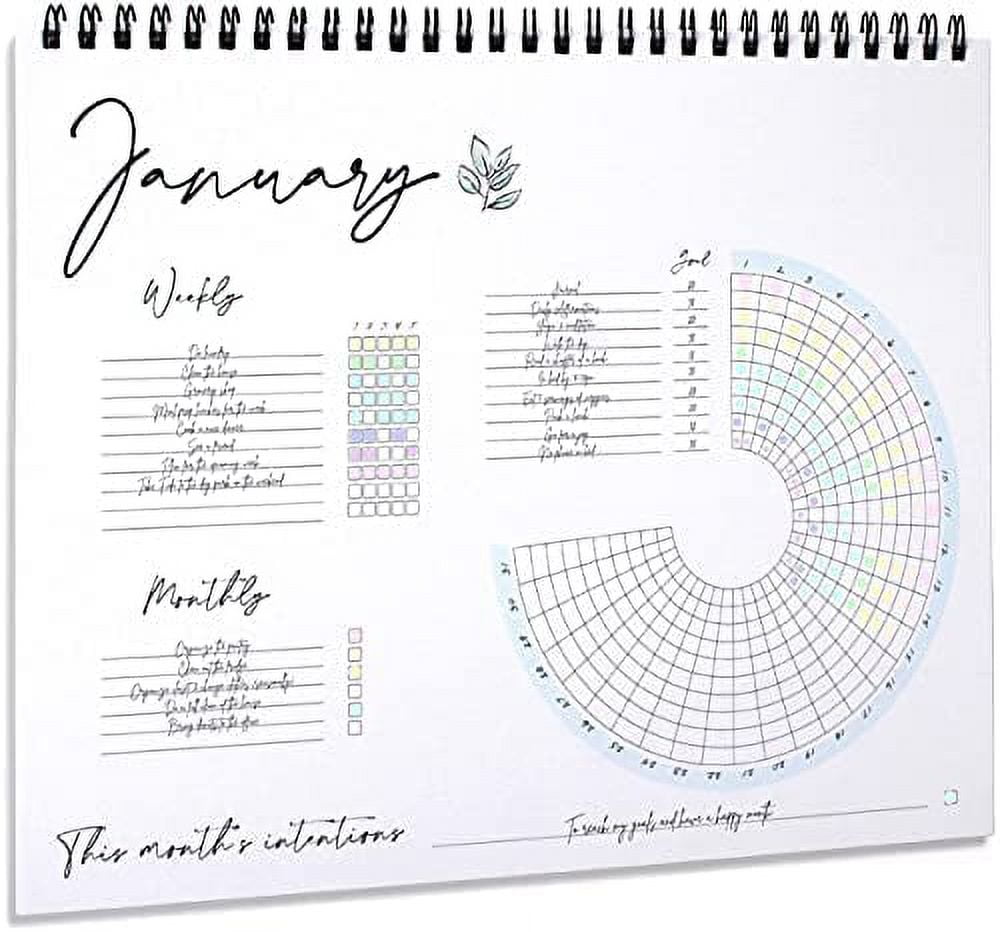 TREES 1 Pc Habit Tracker Calendar Spiral Binding Habit Journal With 12  Different Plant Pages, Undated Daily Weekly Monthly Habit Tracker To Boost  Prod