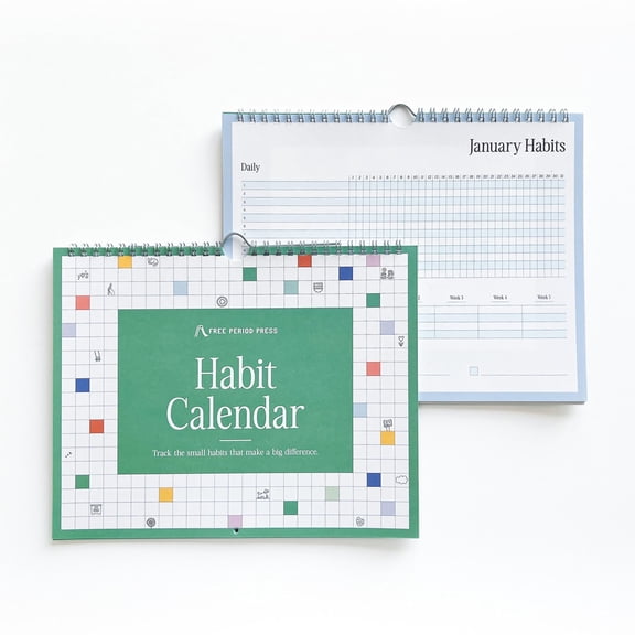 Habit Tracker Calendar & To Do List Planner Spiral Bound 8x10 12 Months Undated