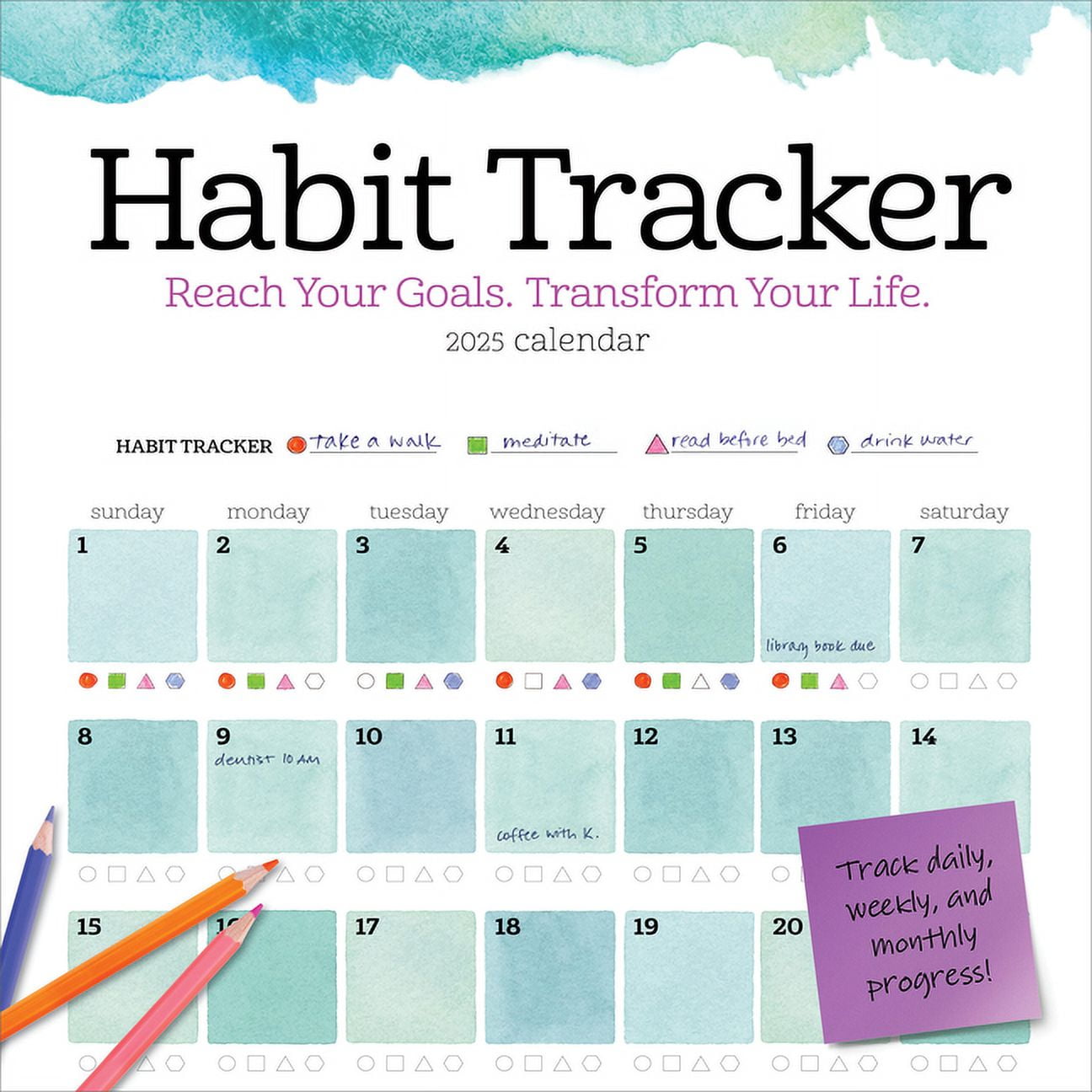 Habit Tracker Wall Calendar 2025 - Walmart.com