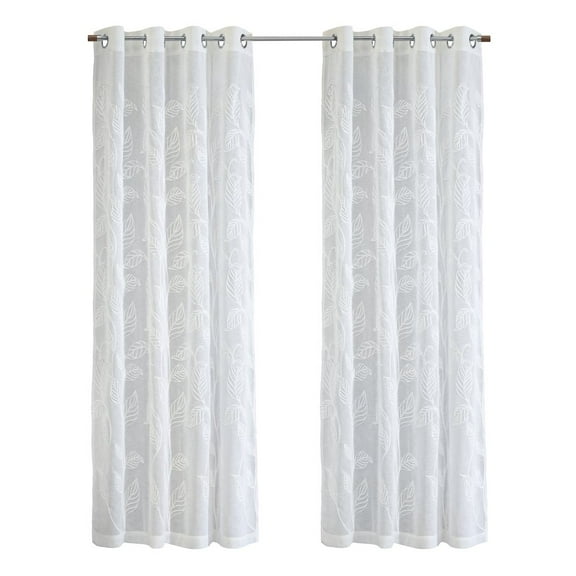 Habitat Lausanne Sheer Grommet Curtain Panel 52 x 84 in Off White