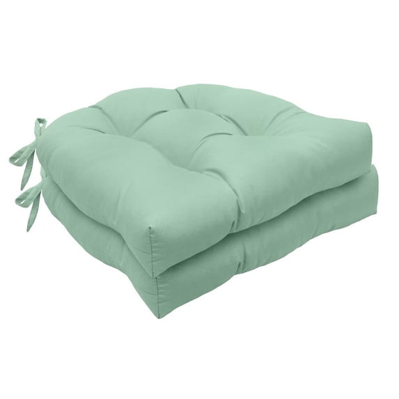 Habitat Tufted Chair Pad Aqua - Pack of 2