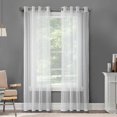 thumbnail image 1 of Habitat Ella Grommet Curtain Panel Window Dressing 52 x 84 in White, 1 of 5