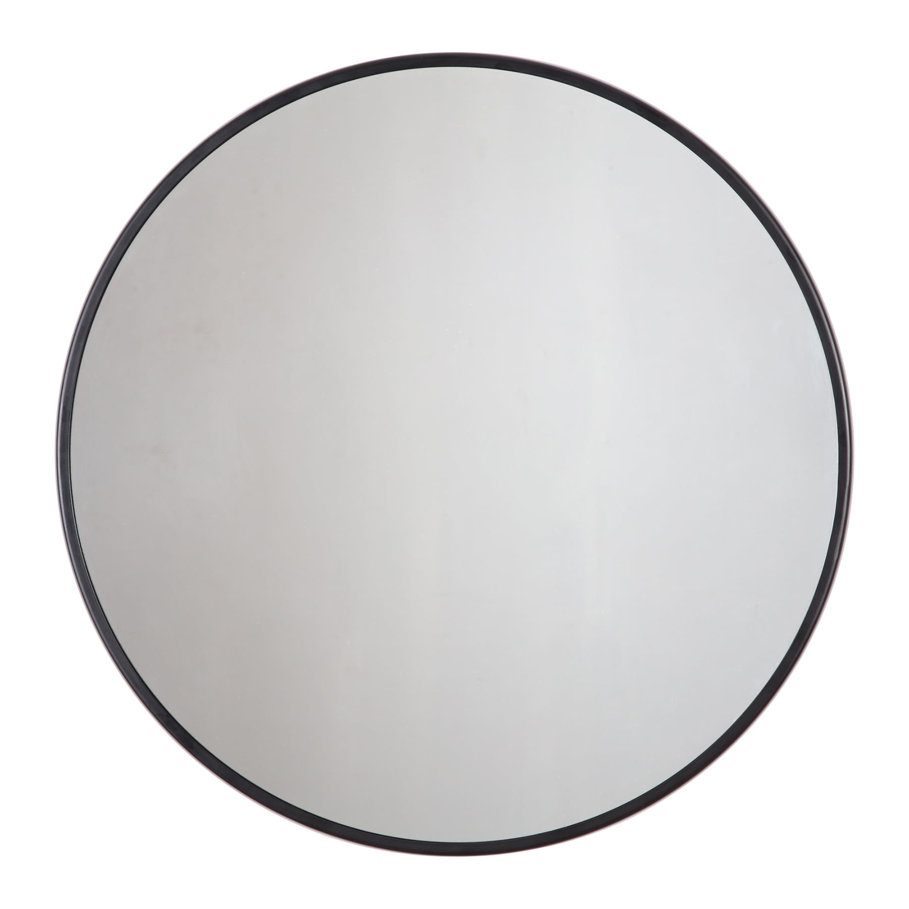 Adelina Modern Black Metal Framed 30" Round Wall Mirror
