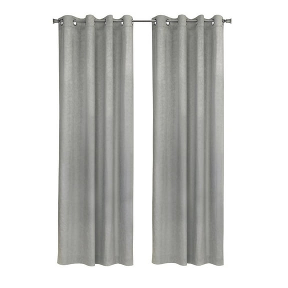 Habitat Bristol Room Darkening Grommet Curtain Panel 52 x 95 in Grey