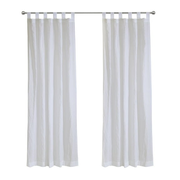 Habitat Crushed Sheer Tab Curtain Panel 52 x 84 in White